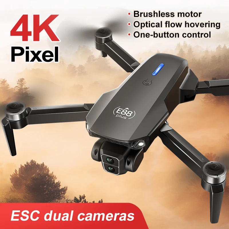 Novo drone quadricóptero E88 P - Drone Lidar avaliação e preço