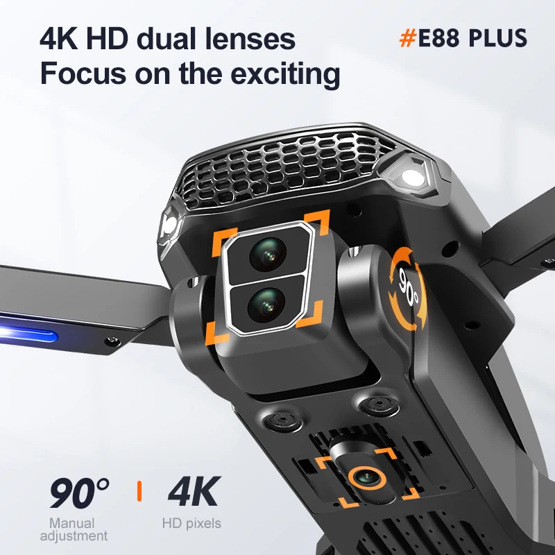 Novo drone quadricóptero E88 P - Drone Lidar avaliação e preço